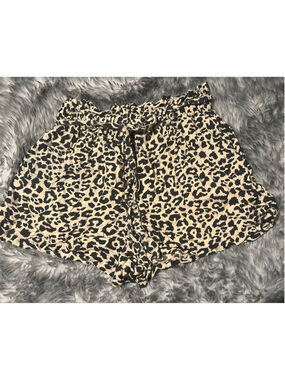 Women's Hollister Ultra High-Rise Leopard Print Shorts S Beige/Black